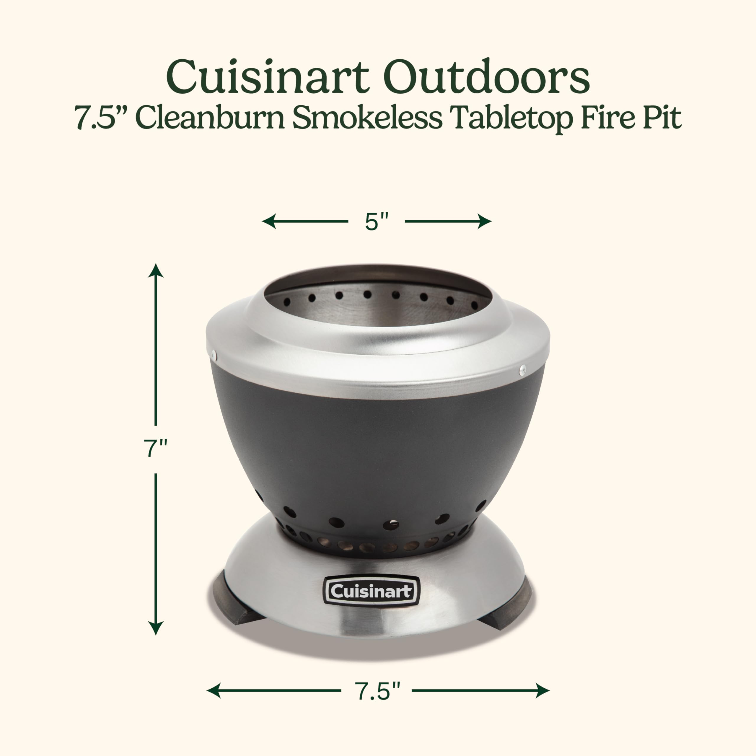 Cuisinart Cleanburn smokeless flame with minimal smoke outdoors