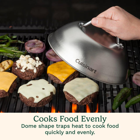 Cuisinart CMD-108 on grill in use, demonstrates heat circulation