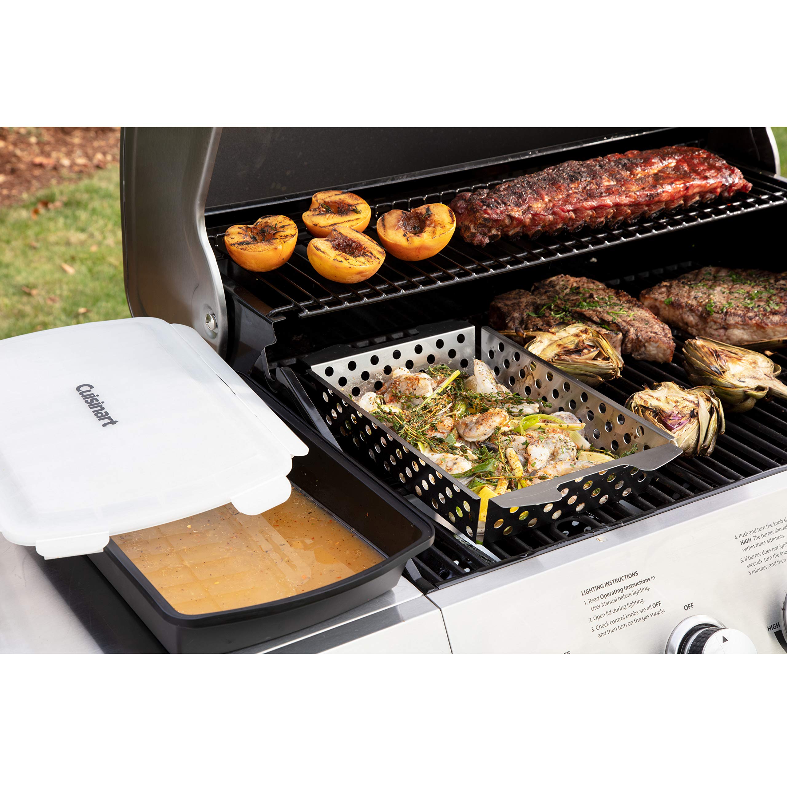 Cuisinart CMT-200 ready to grill after marinating