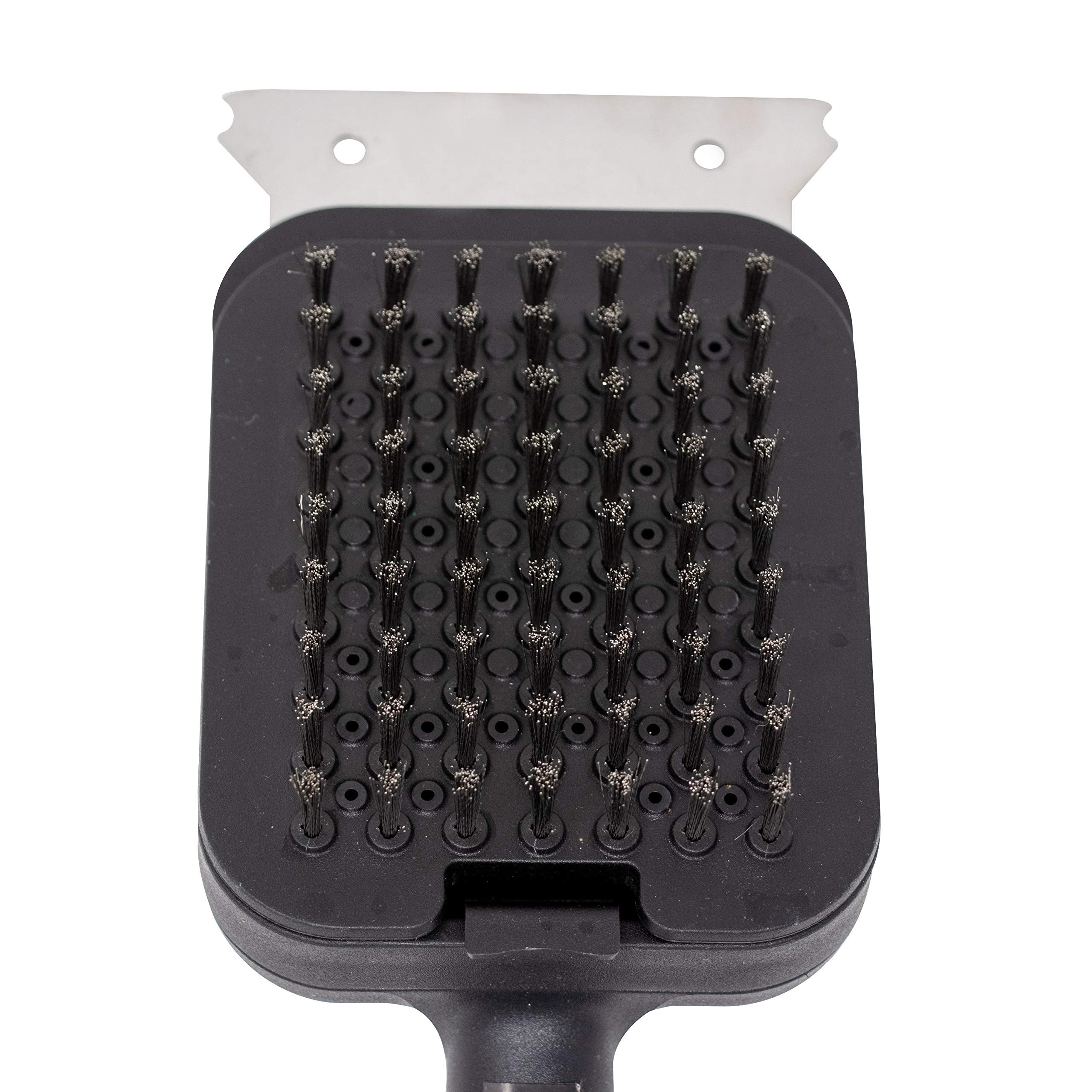 Cuisinart CSBS-777 brush head close-up showing stainless steel scraper