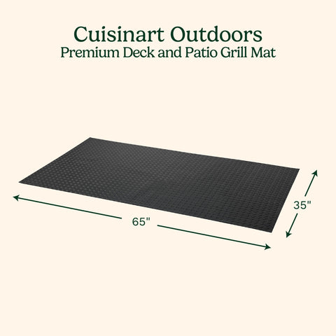 Cuisinart grease spill protection mat on patio preventing stains under a grill.