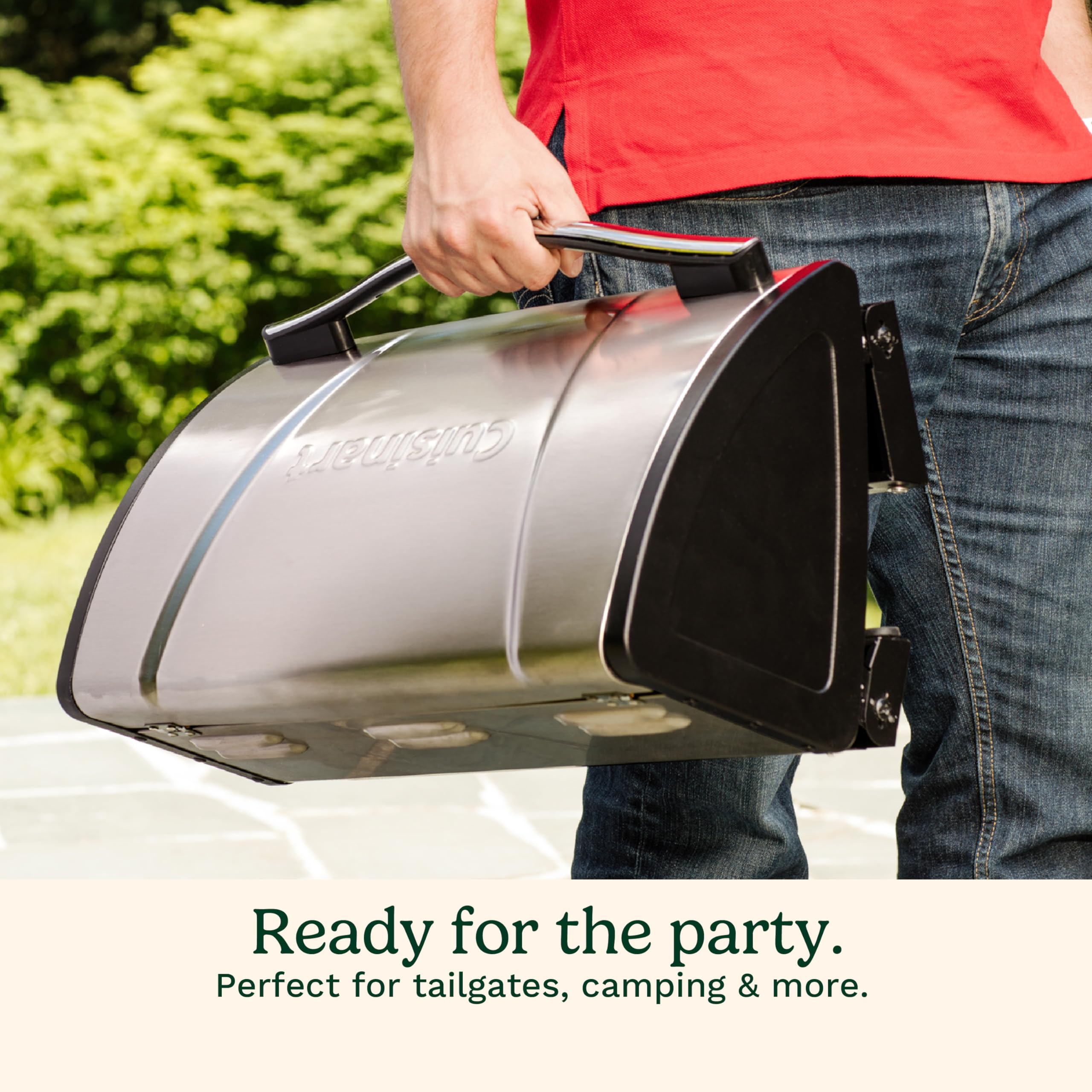 Cuisinart Grillster 146-square-inch enameled steel grate for ample grilling space