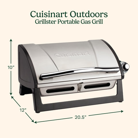 Cuisinart Grillster with locking lid secured for easy transport and storage