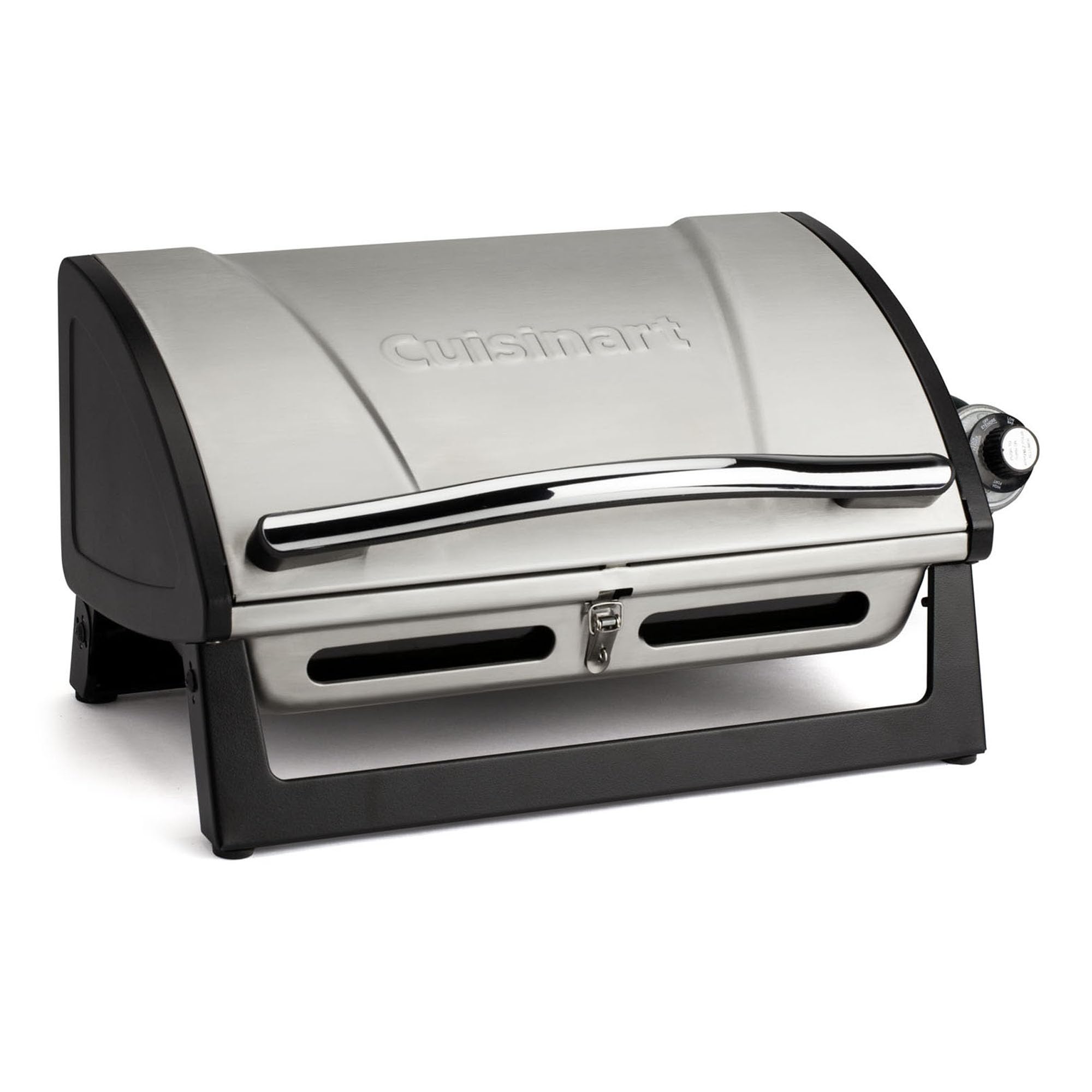 Cuisinart Grillster portable gas grill top view showing spacious cooking surface for camping