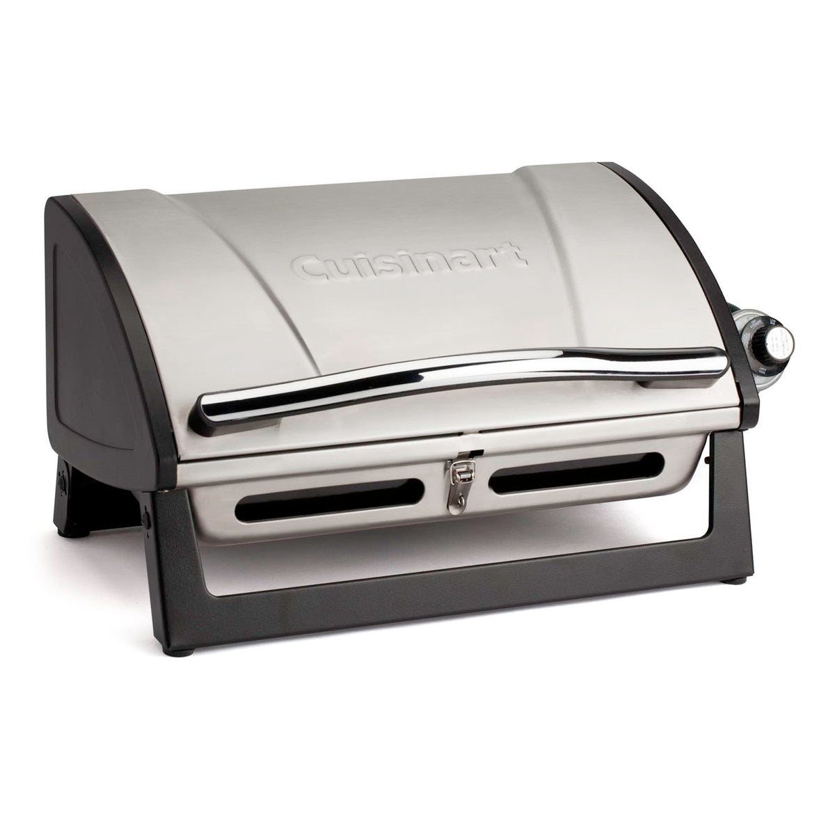 Cuisinart Grillster portable gas grill top view showing spacious cooking surface for camping