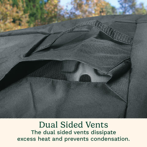 Cuisinart heavy-duty grill cover propane access front flap for quick reach.