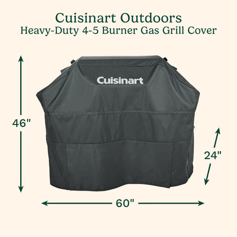 Cuisinart heavy-duty grill cover side vents prevent heat buildup and moisture.
