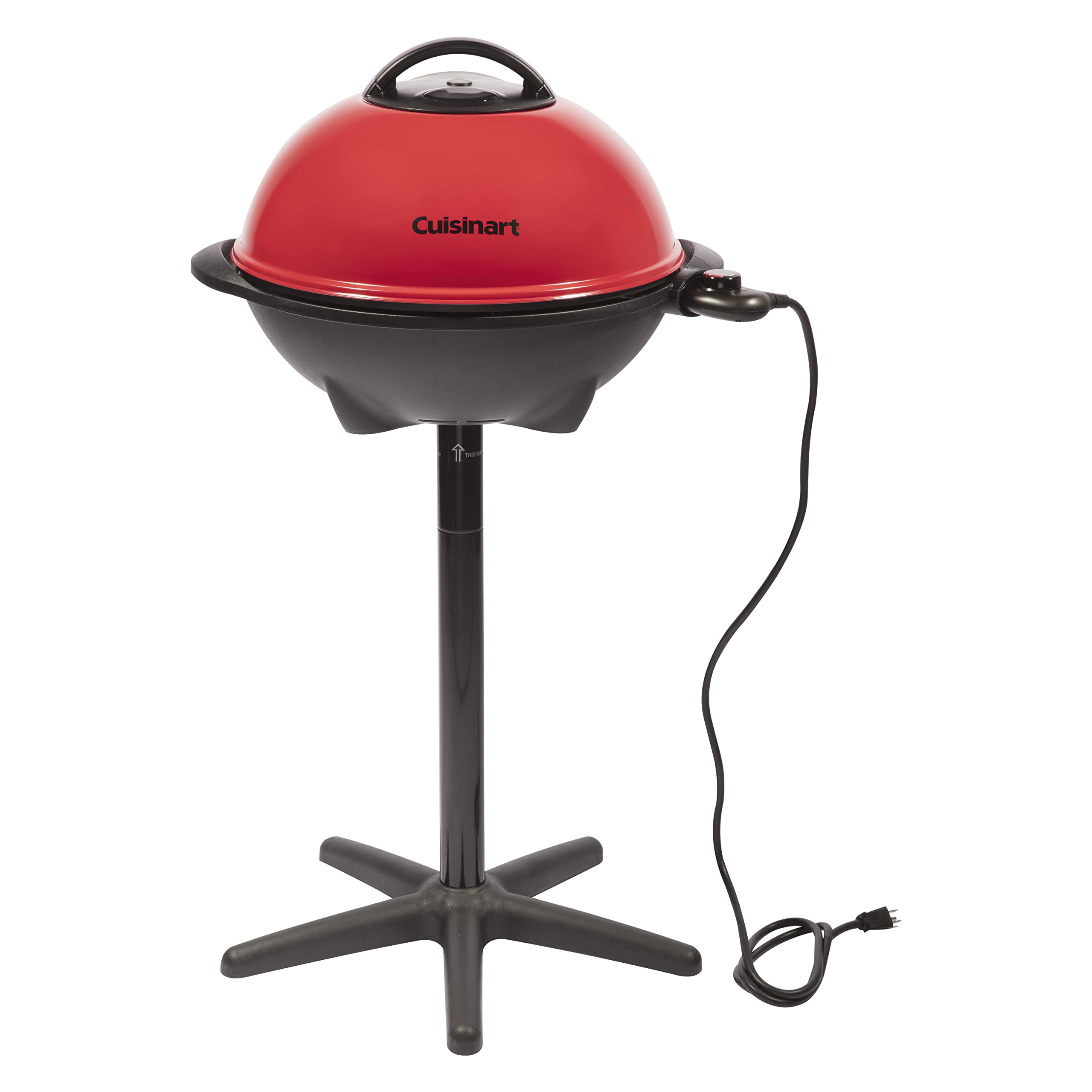 Cuisinart indoor-outdoor grill on its stand for outdoor cooking