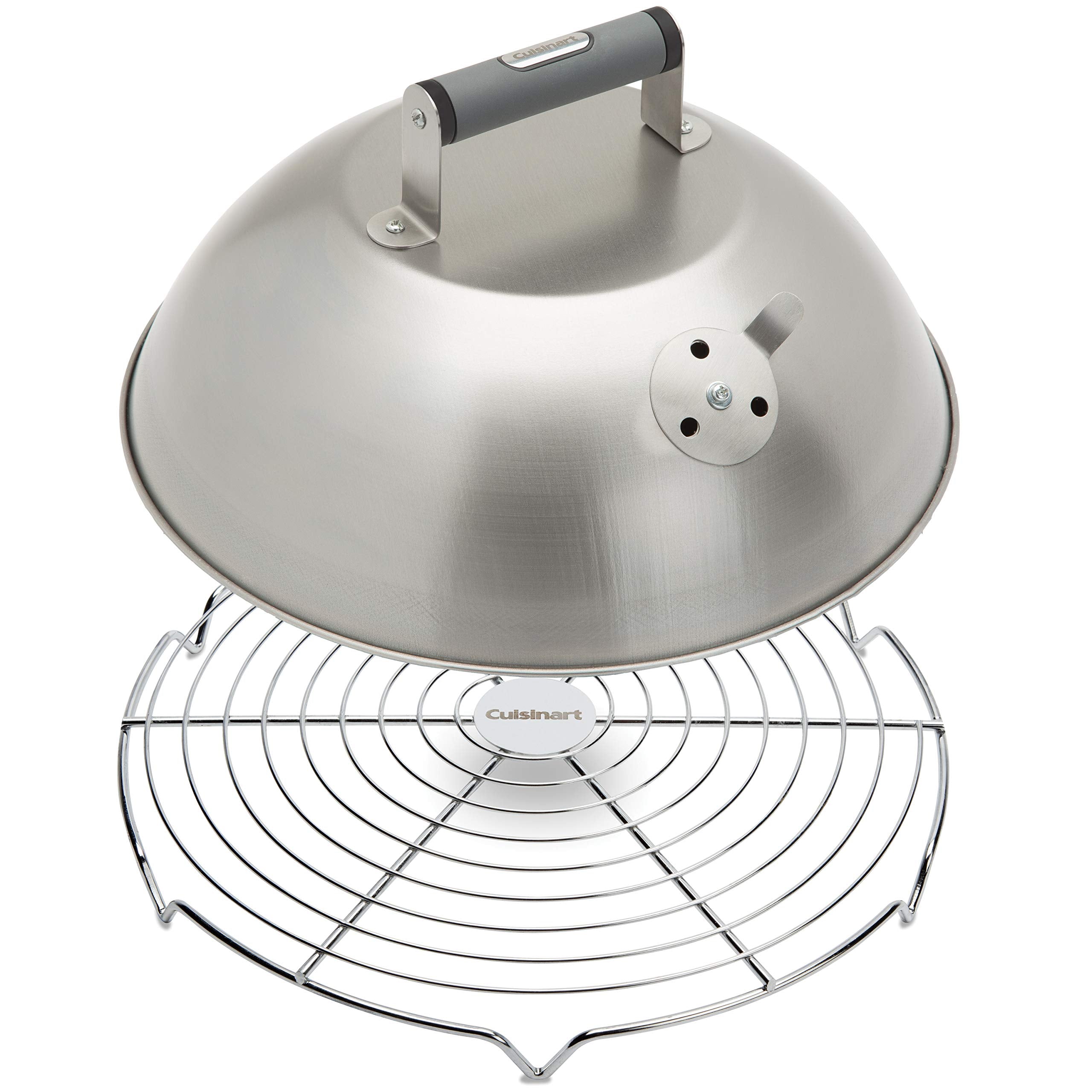 Cuisinart melting dome 12-25-inch covers grill for even heat and fast cheese melting