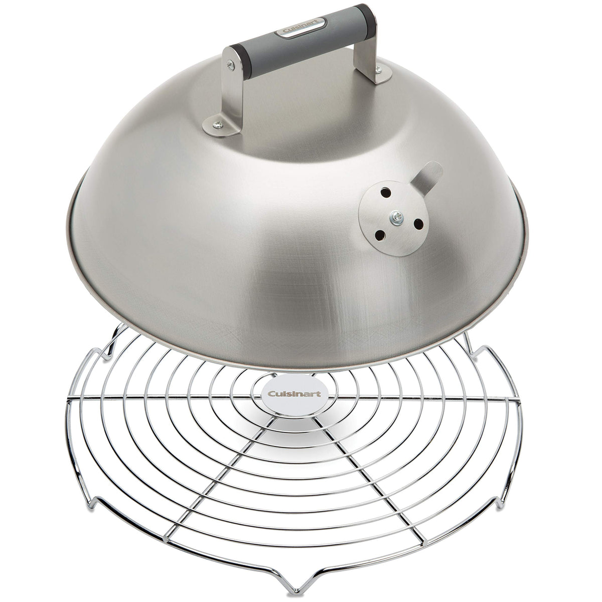 Cuisinart melting dome 12-25-inch covers grill for even heat and fast cheese melting
