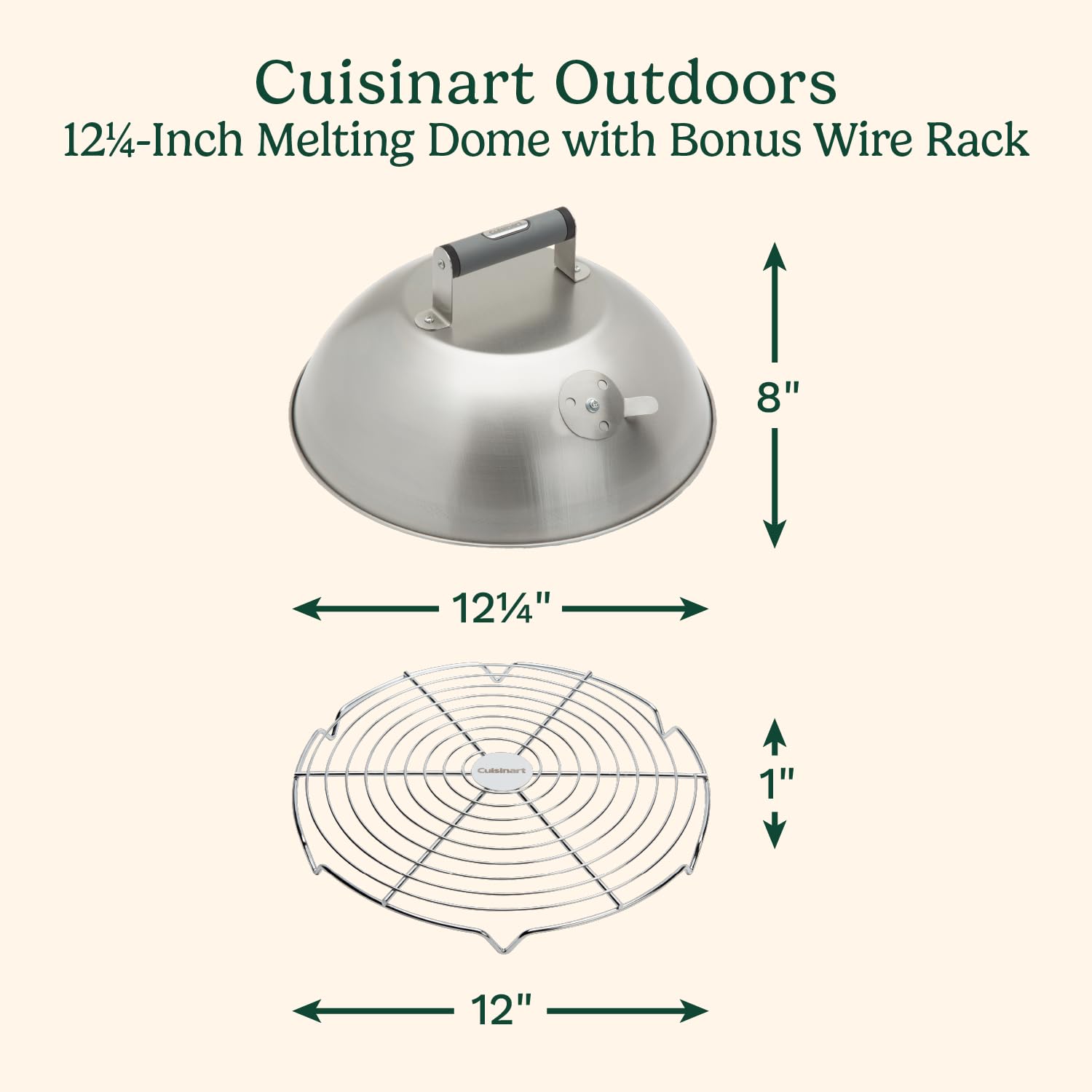 Cuisinart melting dome with bonus wire rack elevates food for better airflow