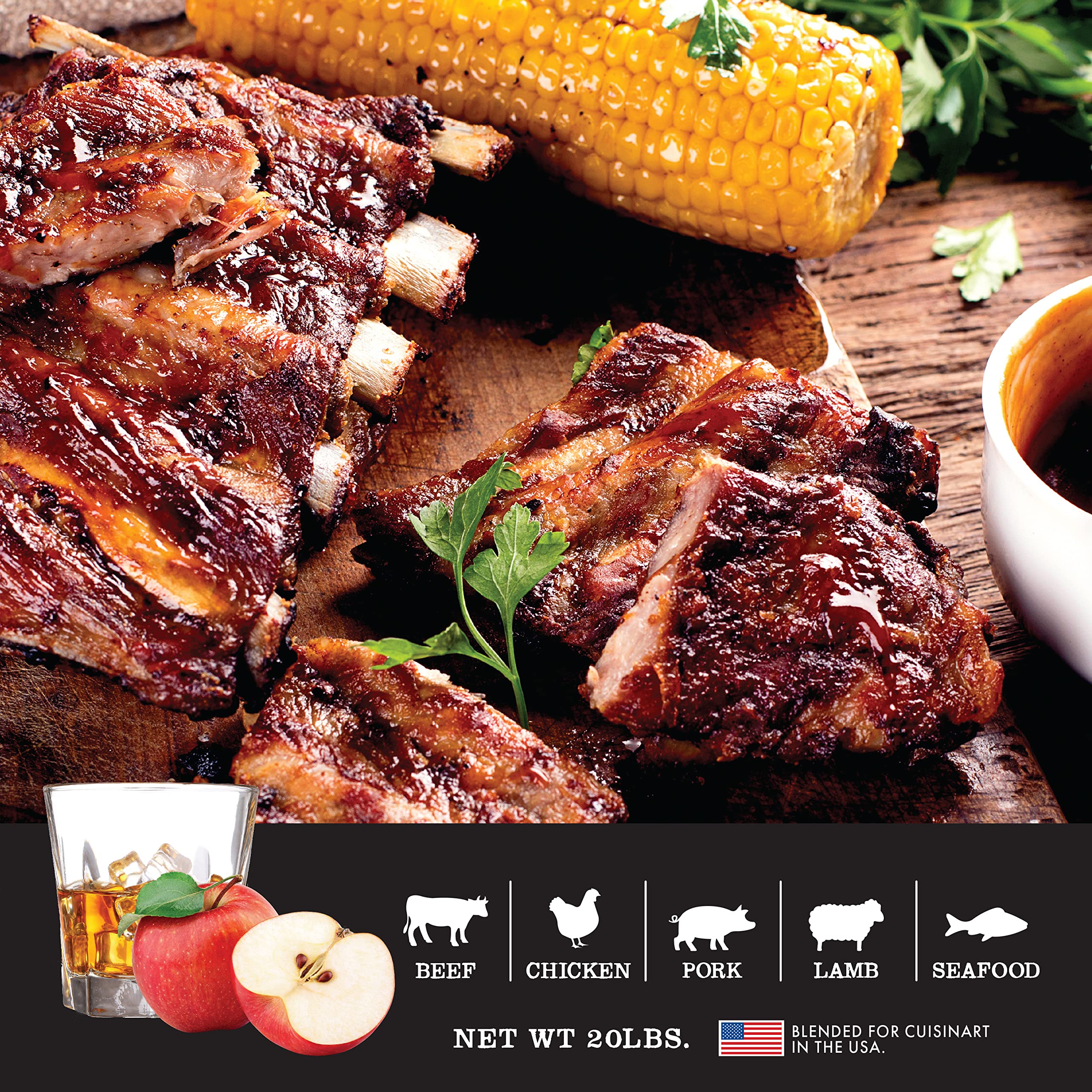 Cuisinart Pellets on pellet grill for consistent, long-lasting smoke.