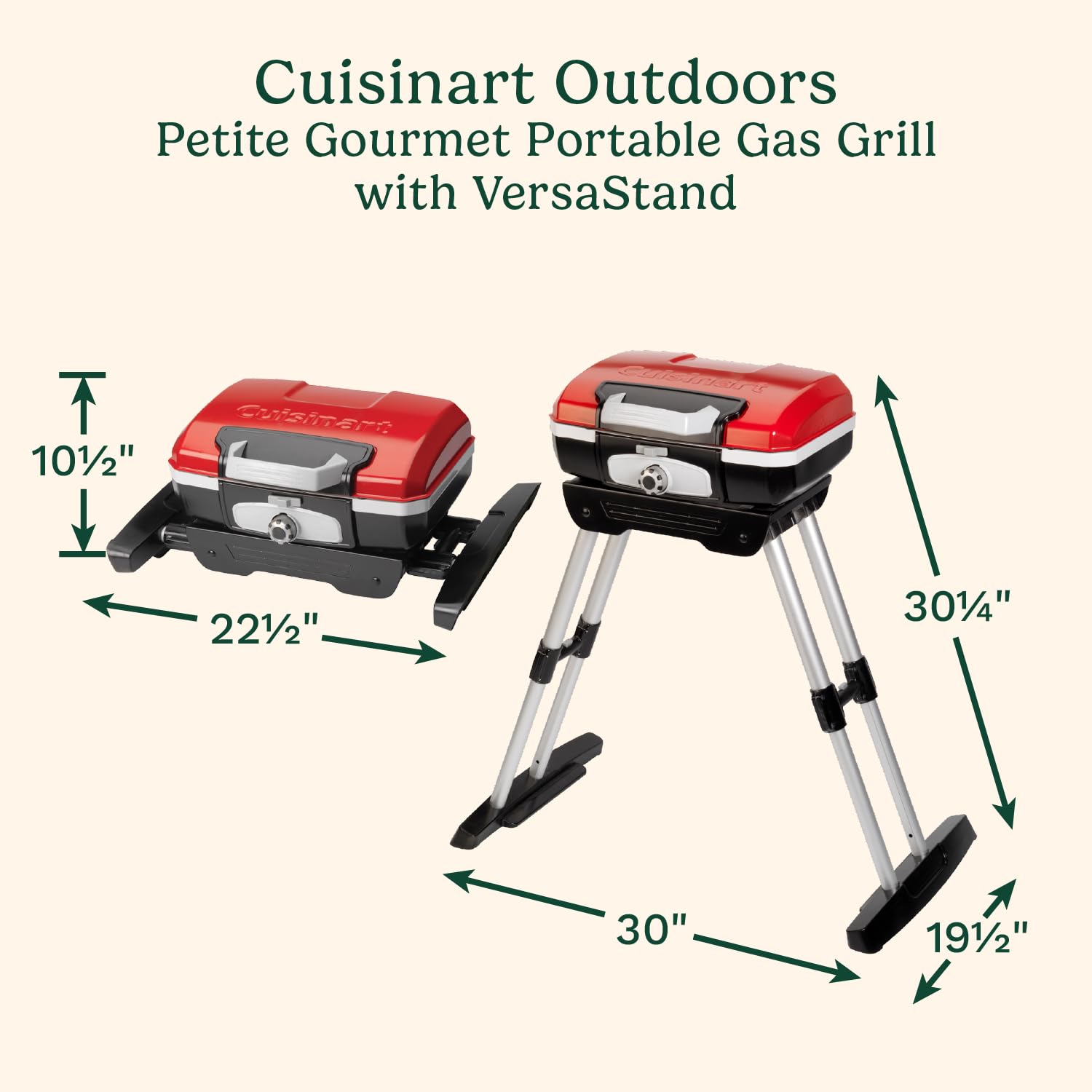 Cuisinart Petite Gourmet with 150 sq in cooking area ideal for family meals.