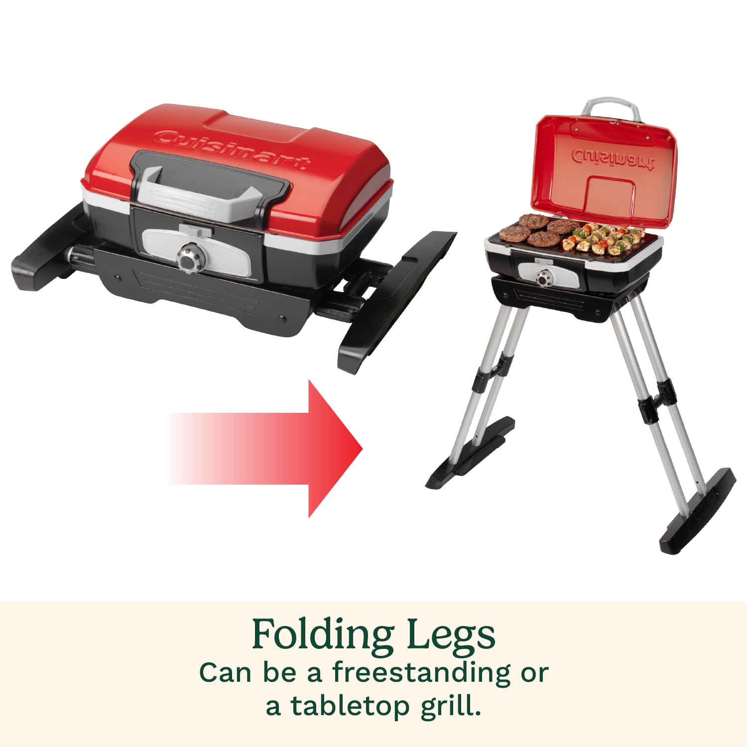 Cuisinart Petite Gourmet folds down compactly for easy transport.