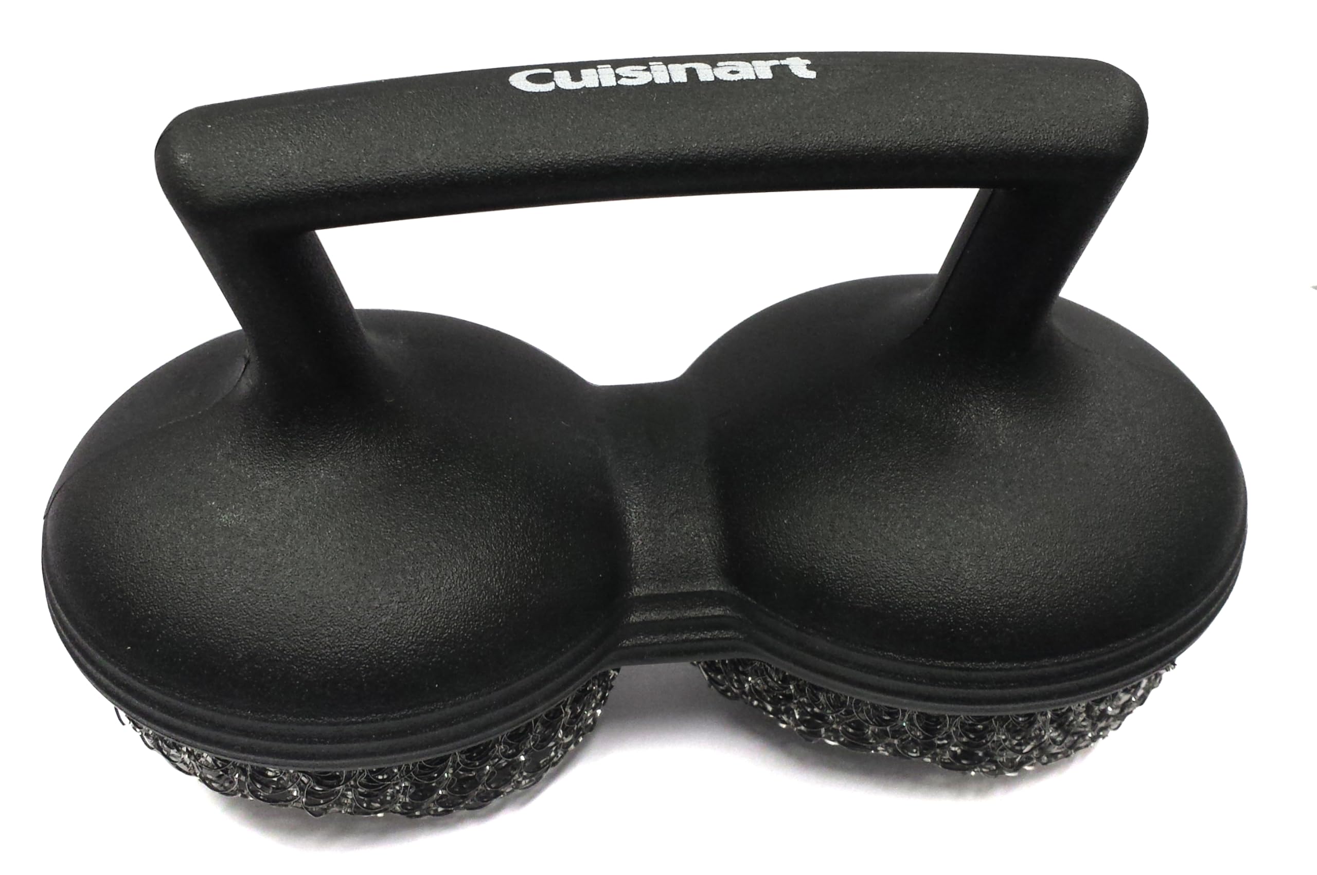Top view of the Cuisinart Power Scour bristle-free grill brush with two coiled pads.