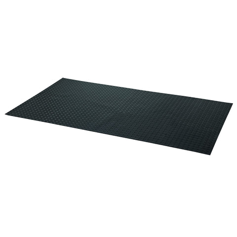 Cuisinart premium deck grill mat 65x36 inches protecting a wood deck from grease spills.