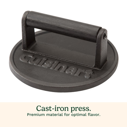 Cuisinart smash-burger crust forms crispy, caramelized edges for flavor.