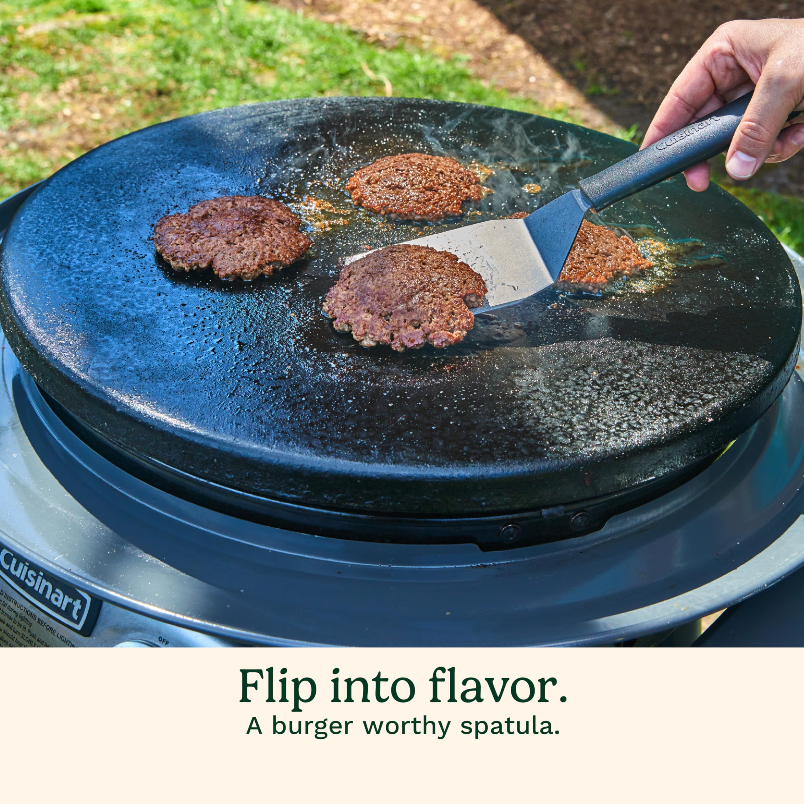 Cuisinart Smash Burger Kit griddle use on a flat top