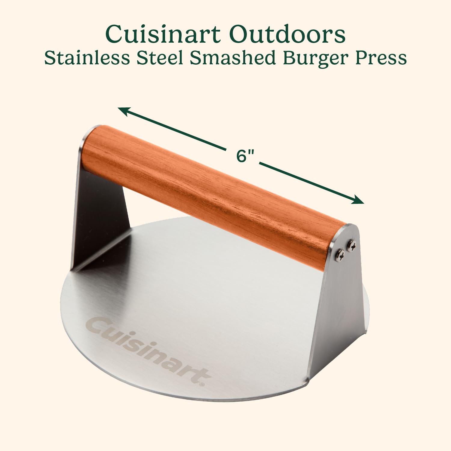 Cuisinart Smash Burger Press 6-inch flat-edge in action for a crispy crust.