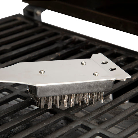 Cuisinart brush features sturdy stainless steel bristles for deep grime removal.