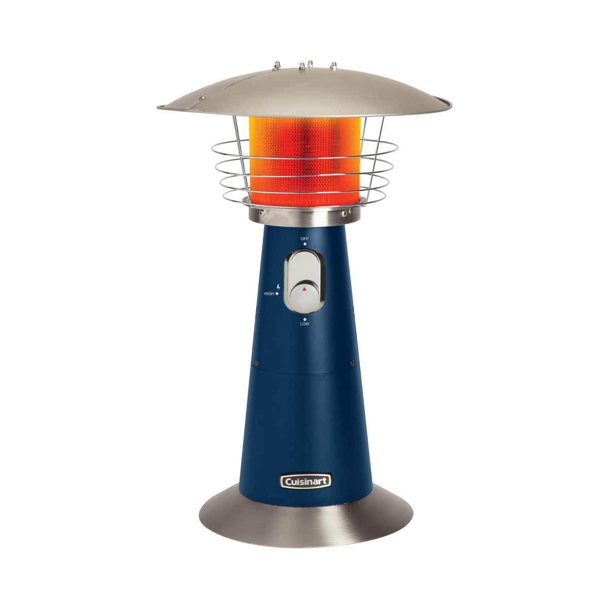 Cuisinart table-top patio heater 11000 BTU provides warm, even heat for small outdoor spaces.
