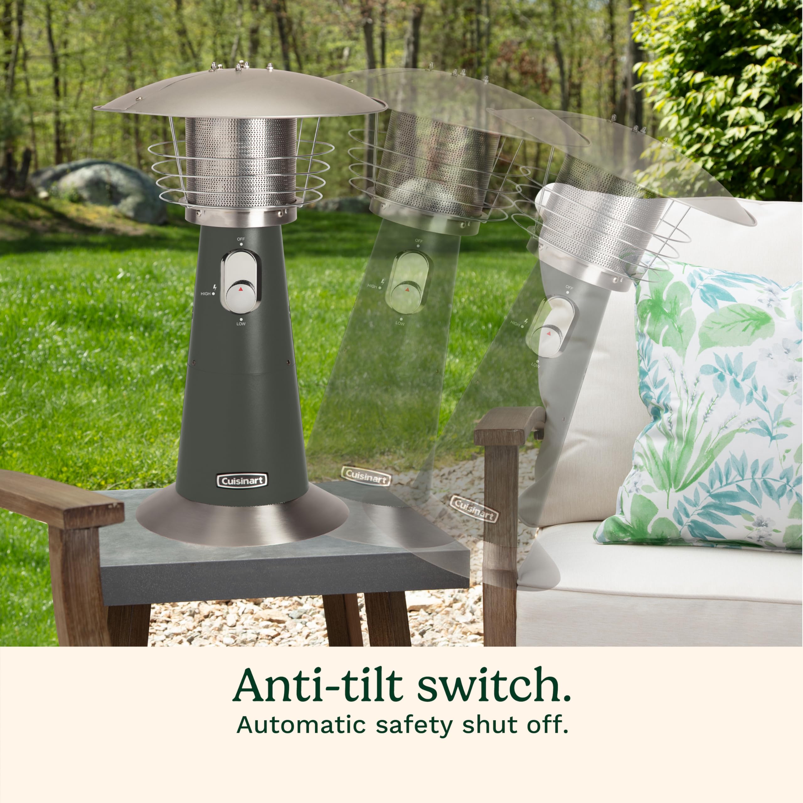 Cuisinart table-top patio heater compact design fits small tables