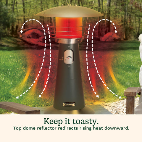 Cuisinart table-top patio heater heat dial allows precise comfort