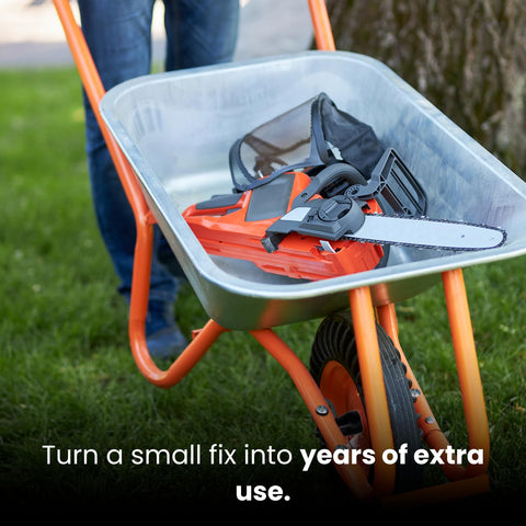 Cuitáxi installed on wheelbarrow delivers smoother rolling and less strain.