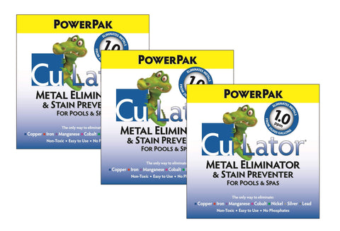CuLator PowerPak 1.0 packaging shown for easy pool maintenance.