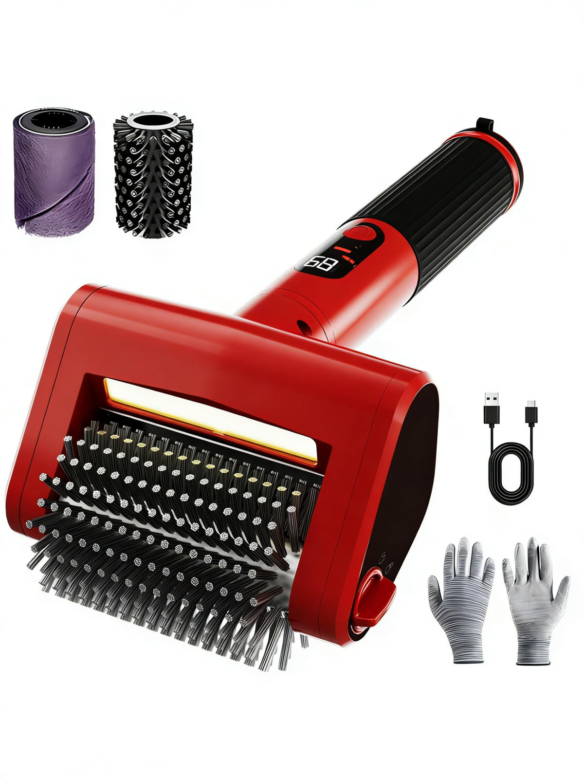 CuLiDing electric grill brush with LED light for precise grill surface cleaning.