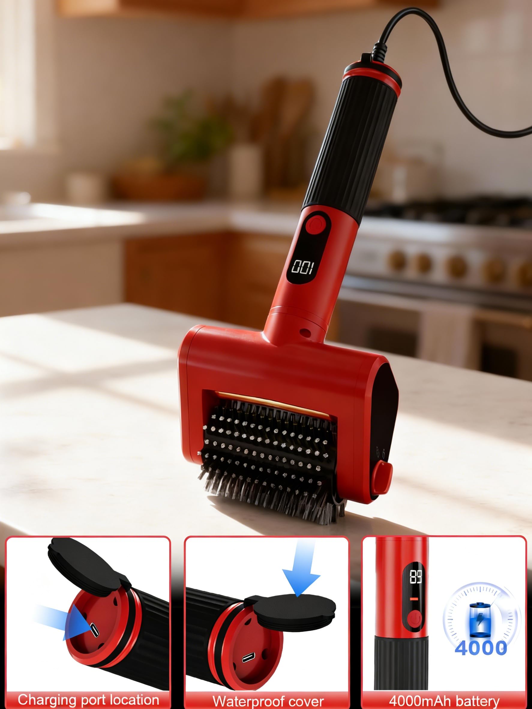 CuLiDing removable washable brush head for easy post-cleanup.