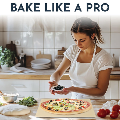 Culinary Couture pizza stone demonstrating durability and even heating.