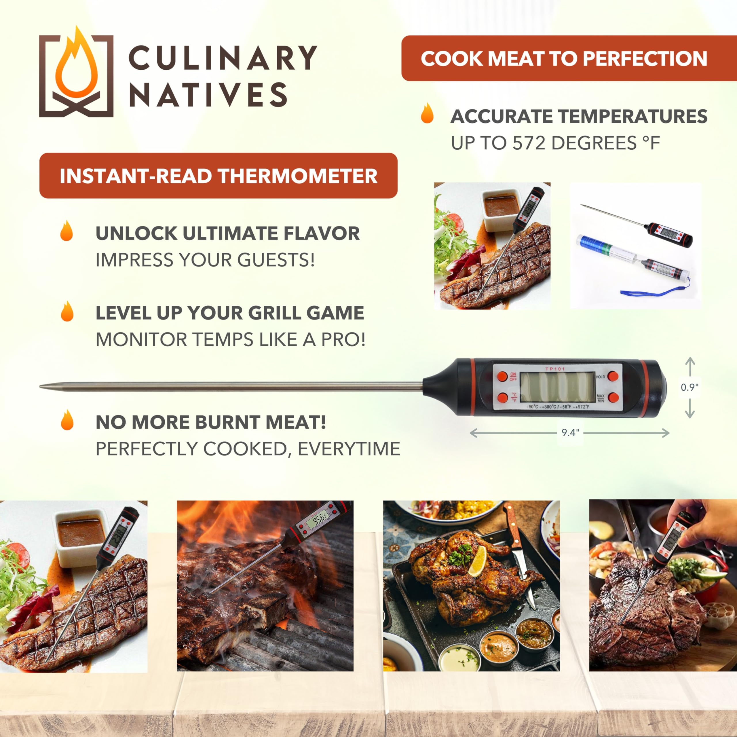CULINARY NATIVES silicone smoker mitts offer waterproof, secure grip