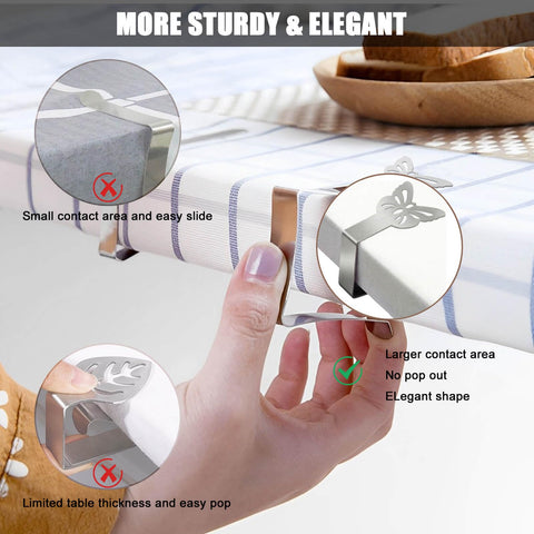 CUNGLIN adjustable table cloth holder fits various table thicknesses