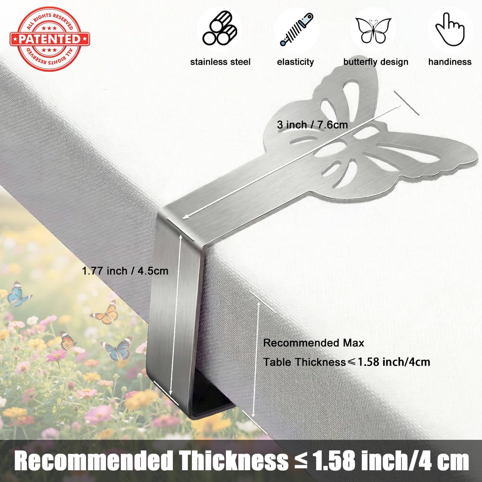 CUNGLIN heavy-duty stainless steel clip resists rust for outdoor use