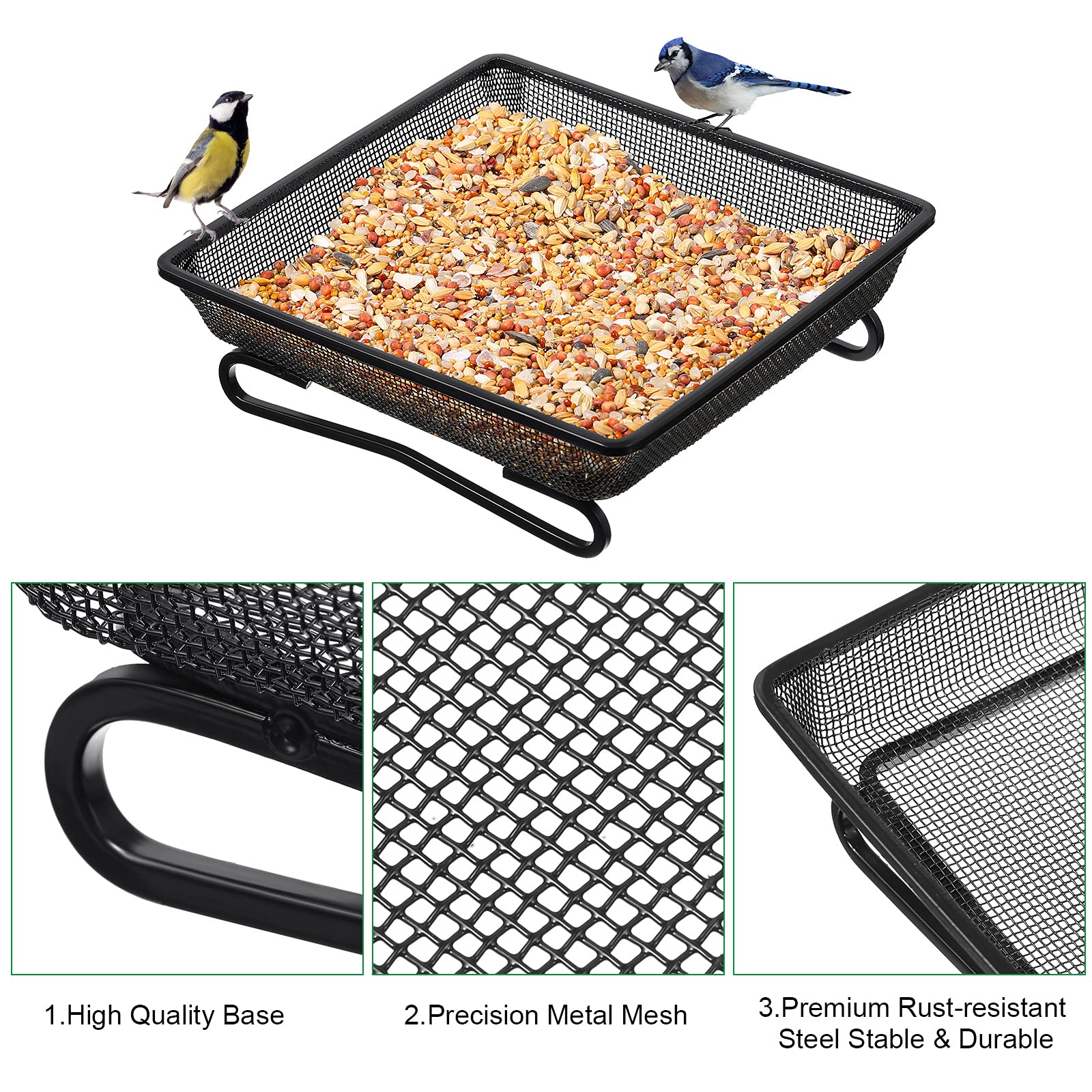 Compact 7x7 inch Cunhill feeder tray ready for seed placement.
