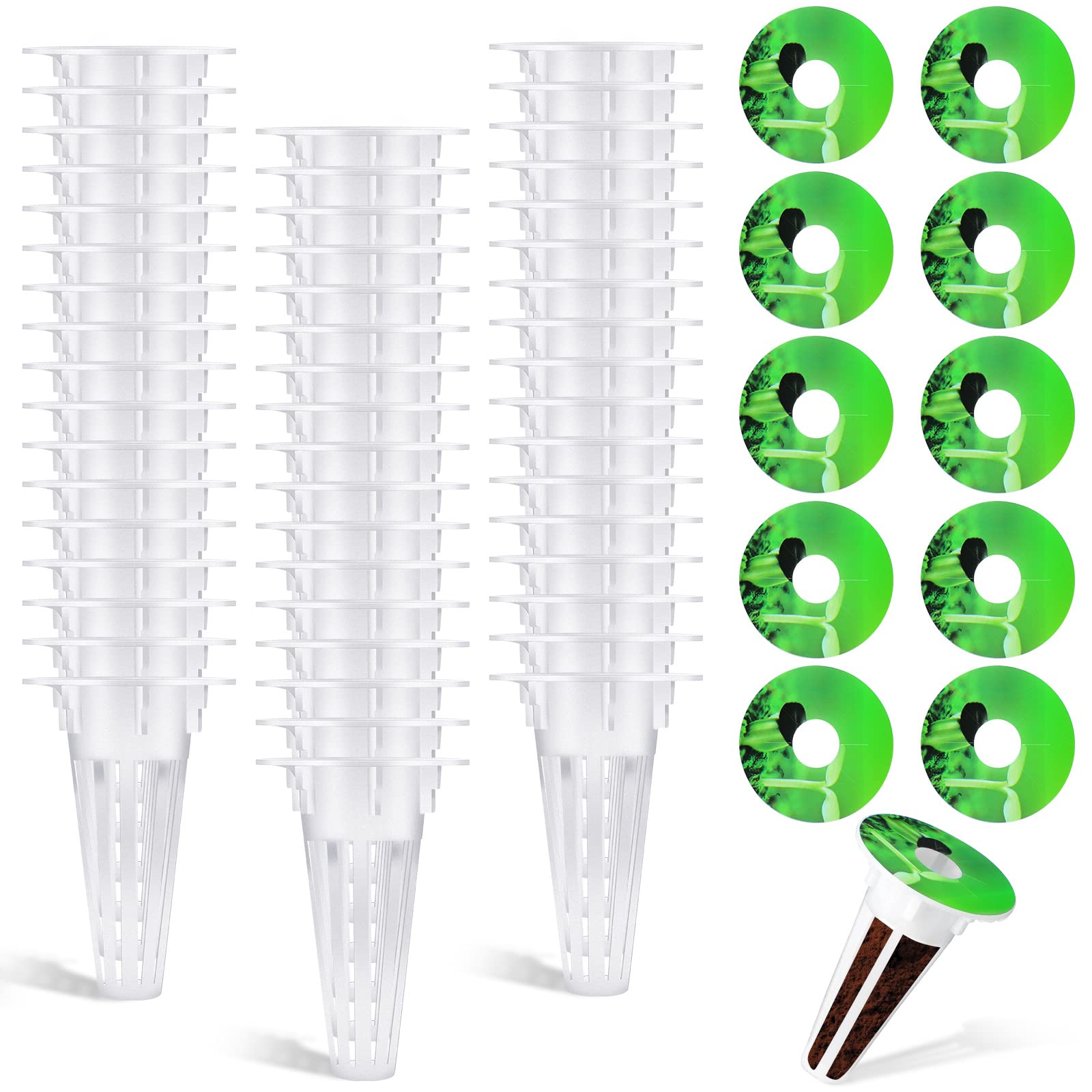 Cunhill hydroponic basket 0-5 inch white; compact seed growth support.