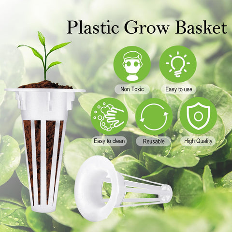 Cunhill reusable plastic grow basket; durable for repeated use.