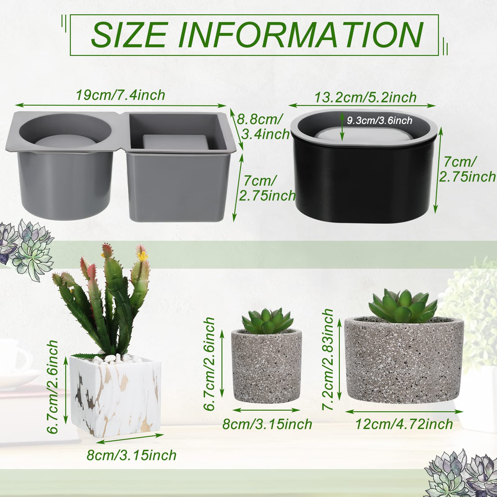 Cunhill square concrete mold ideal for modern succulent planters and precise edges.