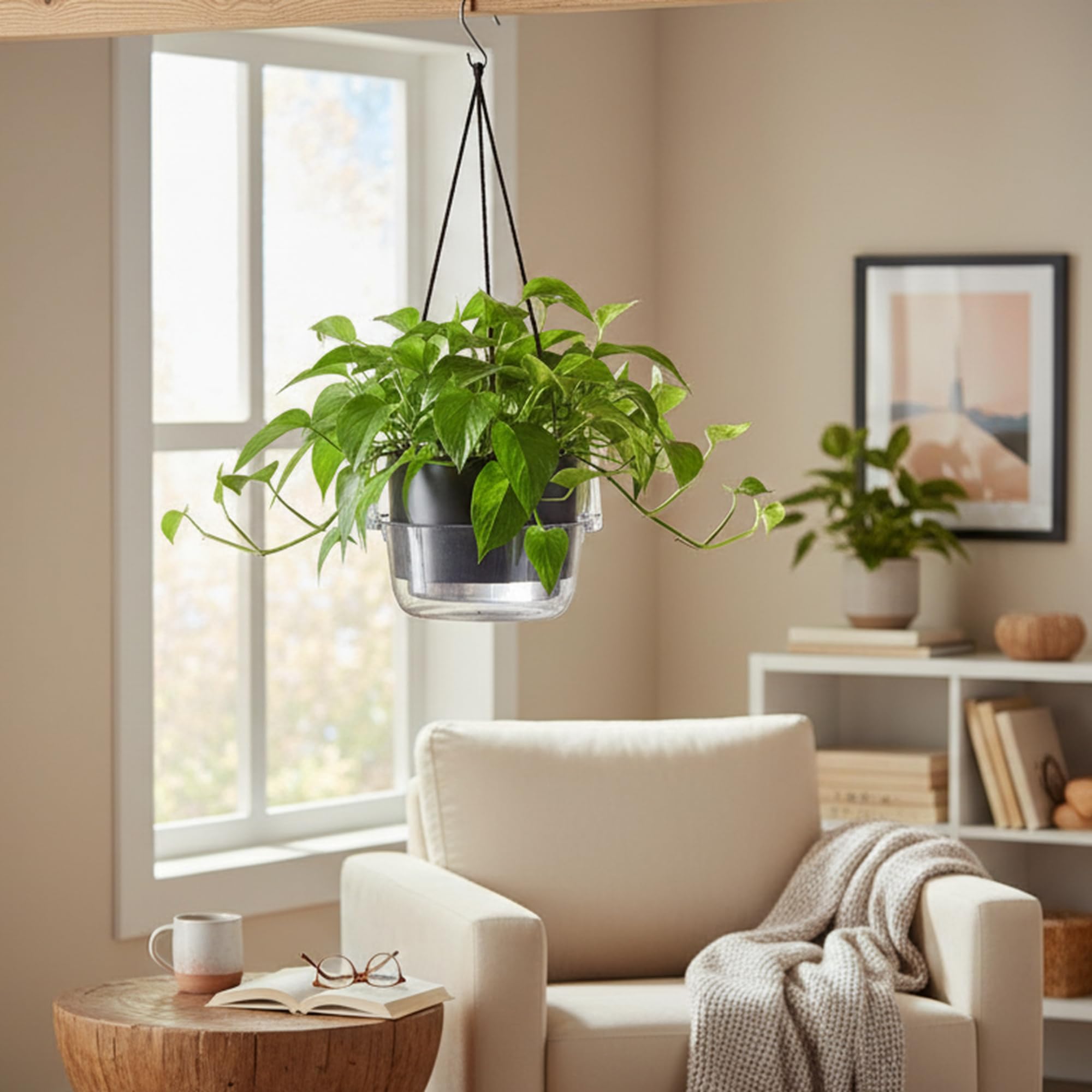 Curtis Wagner clear saucer for indoor/outdoor use keeps plants tidy and water contained.