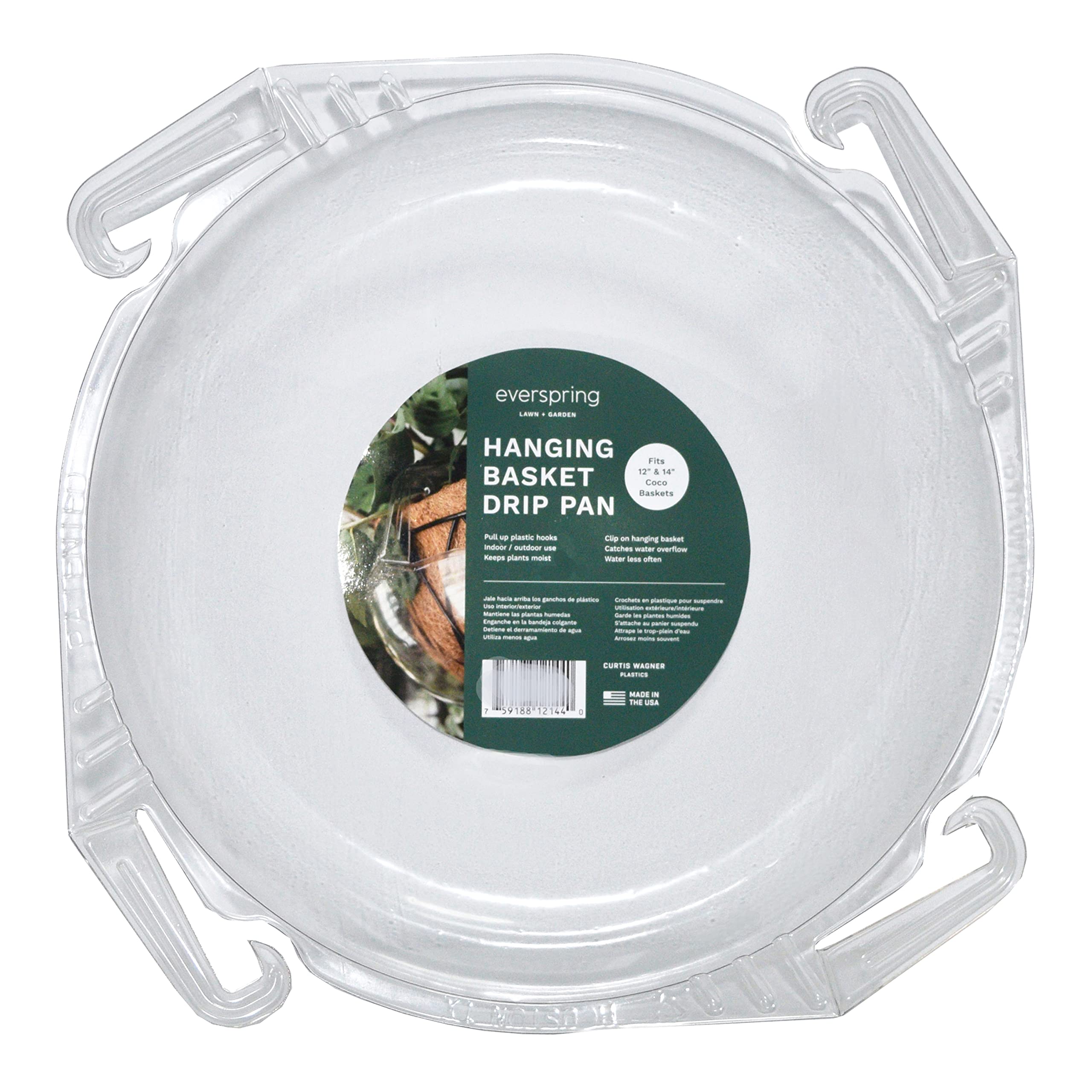 Curtis Wagner Plastics clear drip pan designed for long-term plant protection.