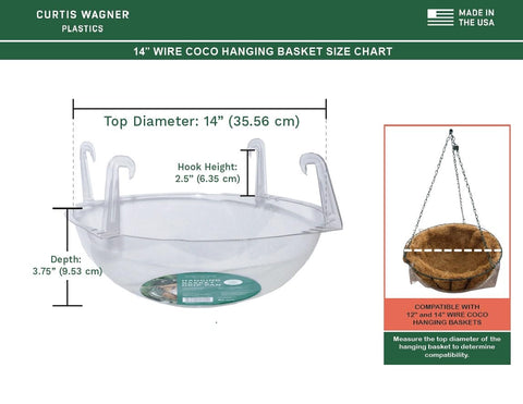 Curtis Wagner Plastics drip pan with built-in hooks for effortless hanging setup.
