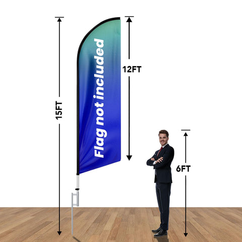 CUSTOMTREND 15ft aluminum flagpole showcases dramatic outdoor visibility for banners.