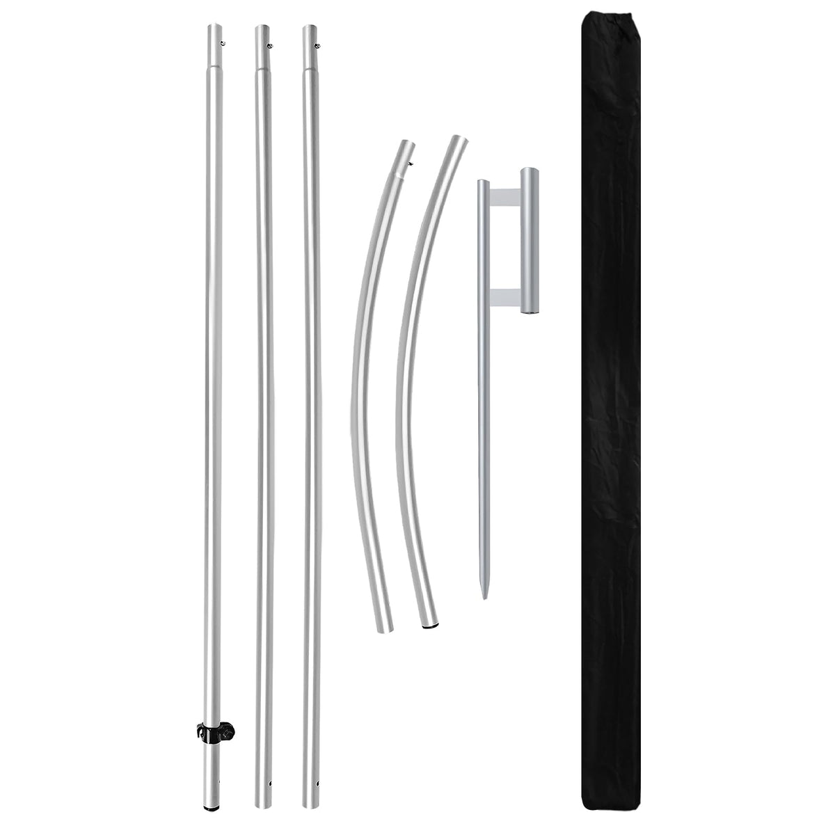 CUSTOMTREND feather flag pole kit assembly demonstrates quick setup for on-site promotions.