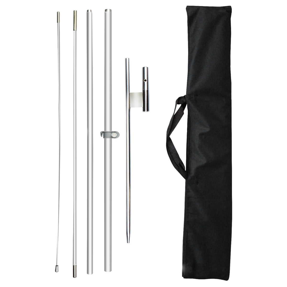 CustomTrend feather flag pole kit ready for quick outdoor setup.