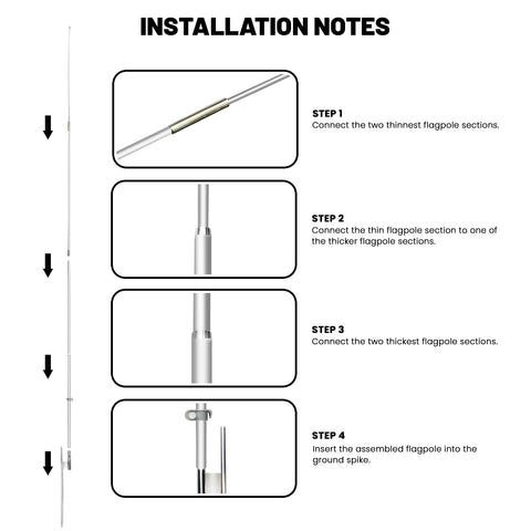 CustomTrend stainless steel ground spike provides secure stability in windy conditions.