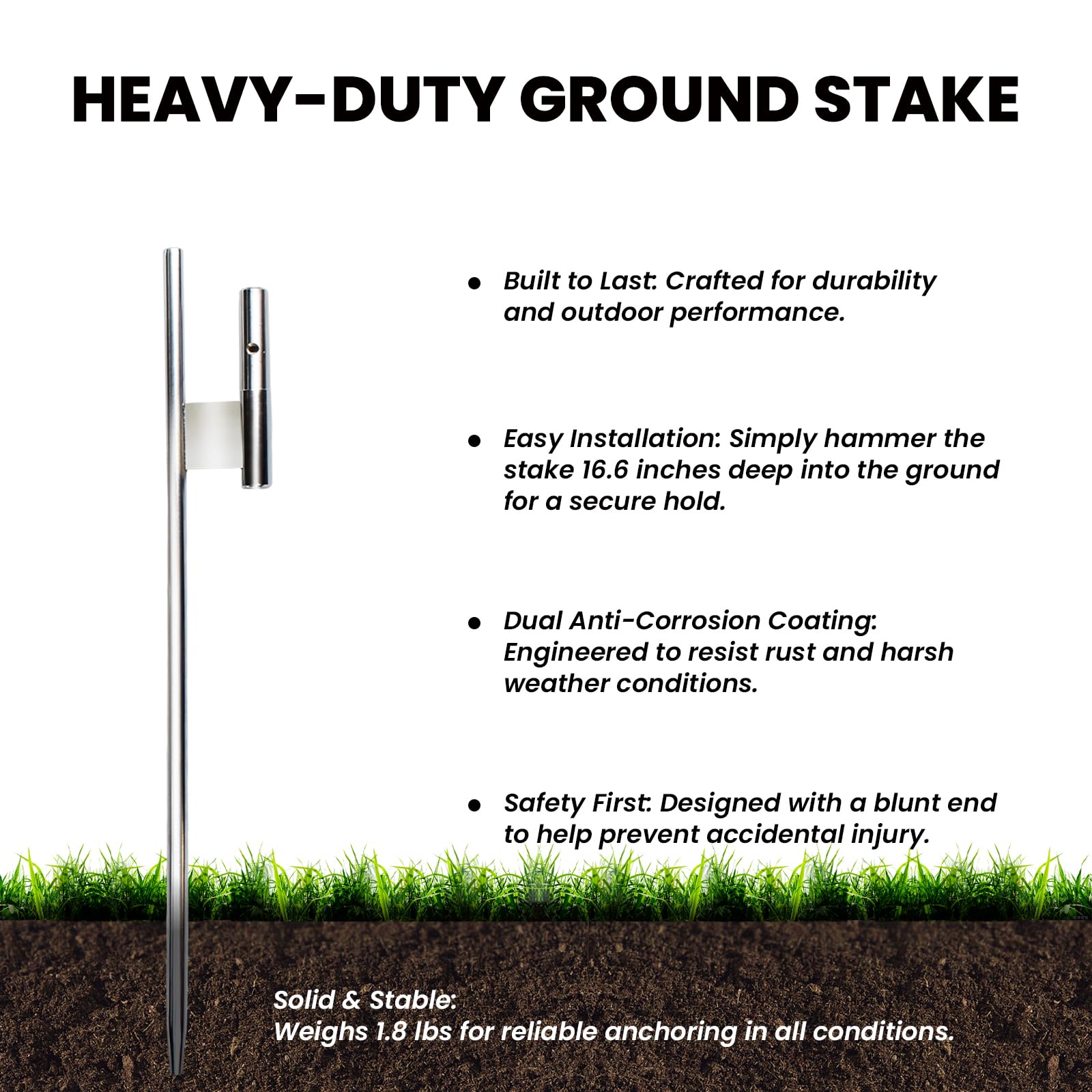 CustomTrend weather-resistant aluminum pole withstands year-round outdoor use.