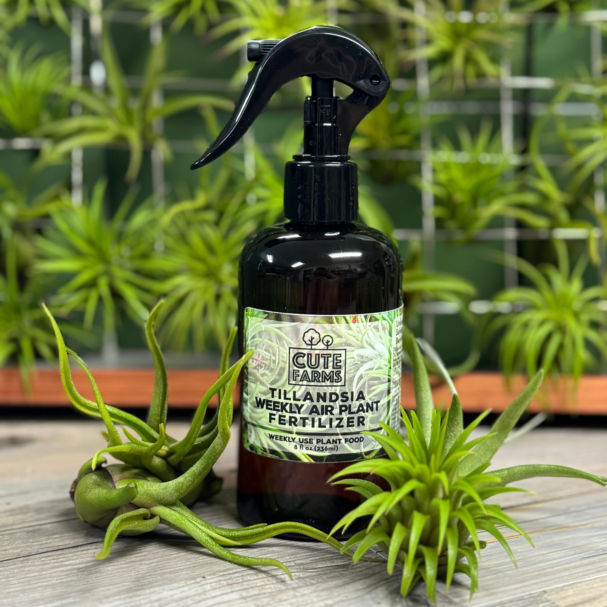 Cute Farms leak-proof sprayer cap visible for spill-free storage.