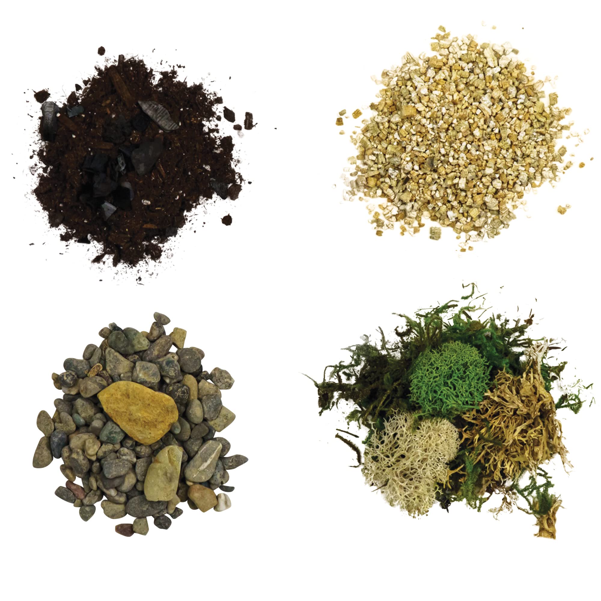 Cute Farms terrarium pebbles-stones provide decorative drainage and natural contrast.