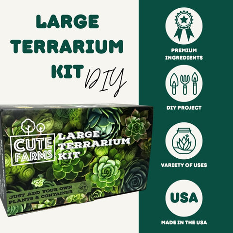 Cute Farms terrarium vermiculite improves water management and soil structure.